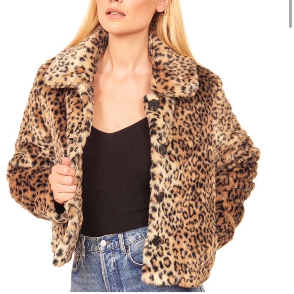 Reformation | Hampton Leopard-Print Faux Fur Coat